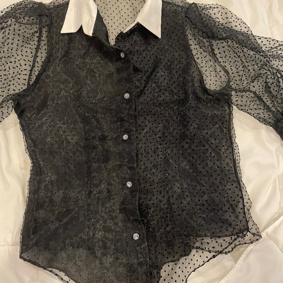 Sheer polka dot top - Picture 1 of 12